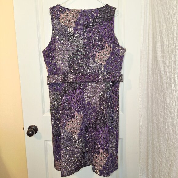 ILE New York Paisley Print Sheath Dress Sz 16 - Picture 2 of 10
